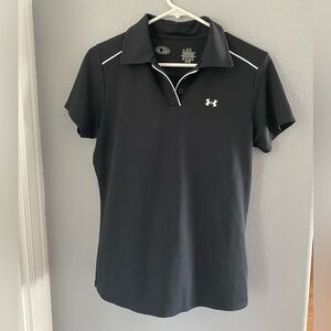 Under Armour Black Polo with White Trim